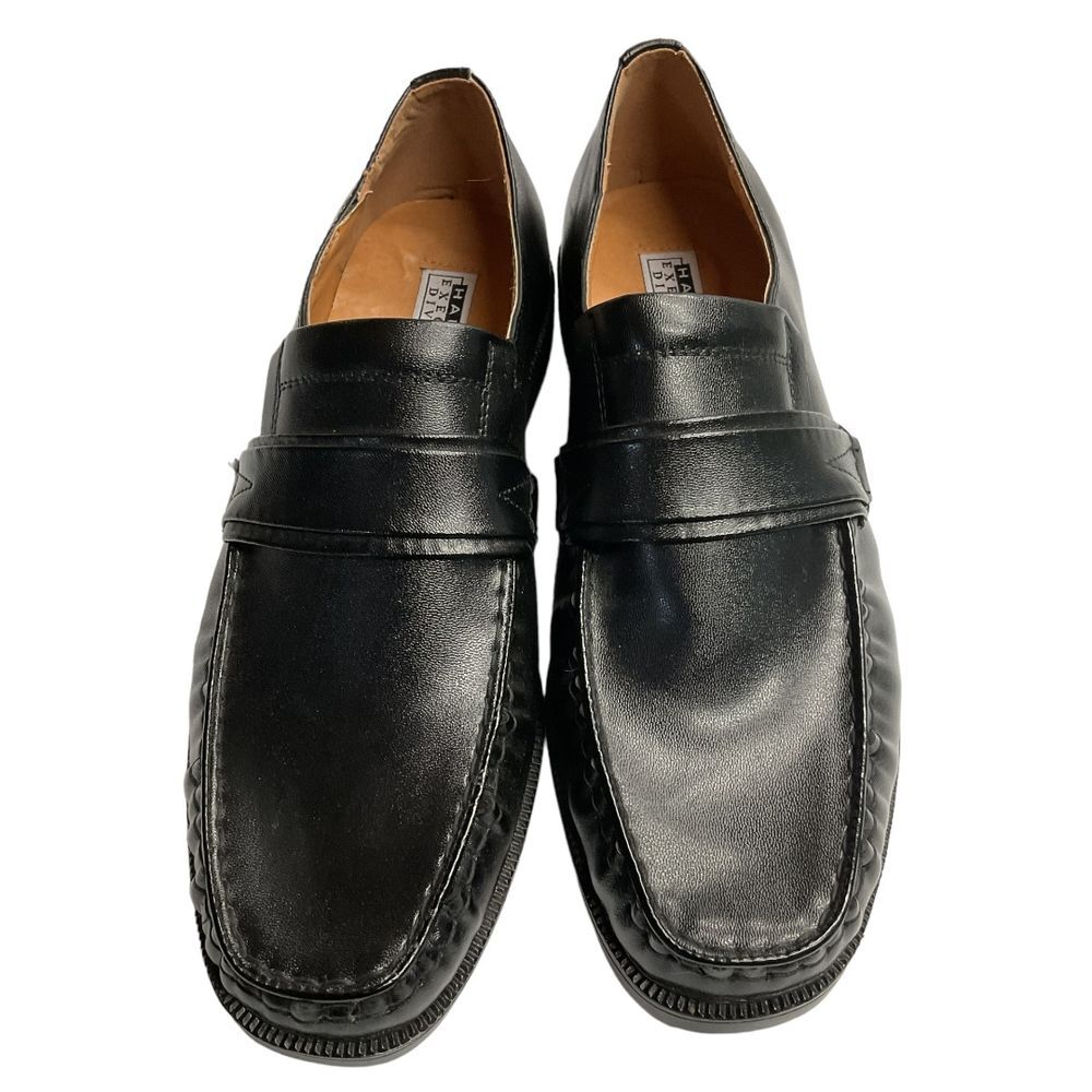 Haband Executive Division Leather Slip On‎ Loafers Shoes Sz 10EEE Black Comfort